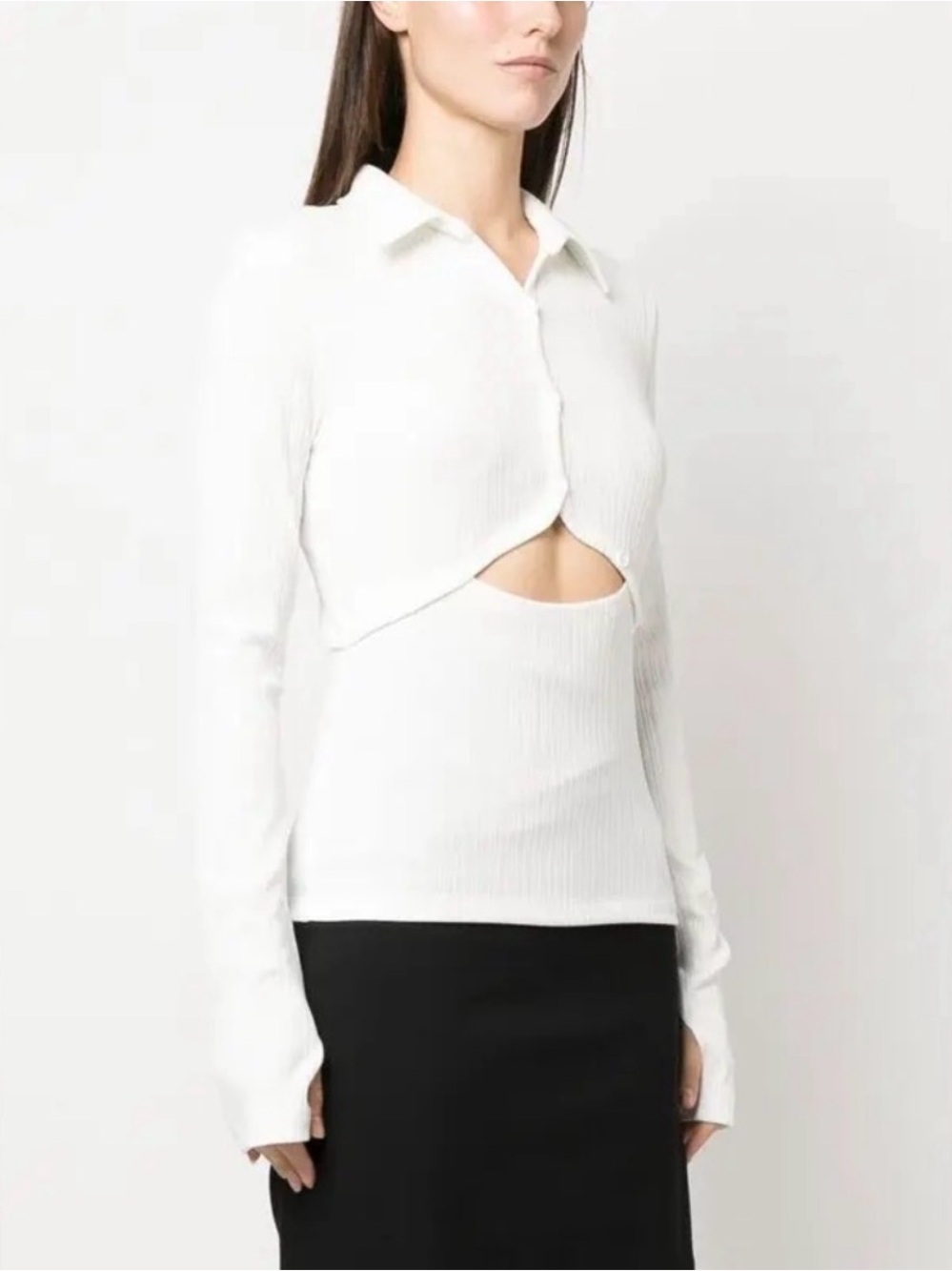 Helmut Lang Cut Out Polo Top